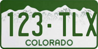 CO license plate 123TLX