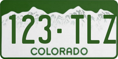 CO license plate 123TLZ