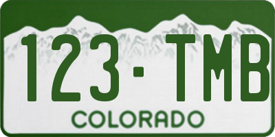 CO license plate 123TMB