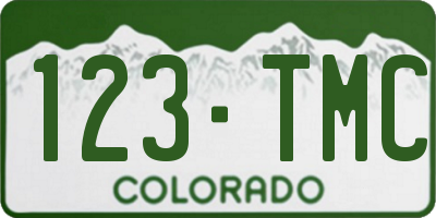 CO license plate 123TMC
