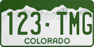CO license plate 123TMG