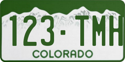 CO license plate 123TMH