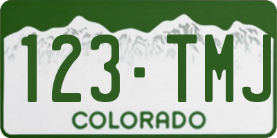 CO license plate 123TMJ