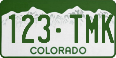 CO license plate 123TMK