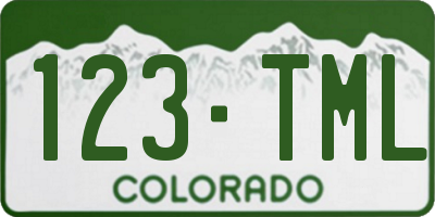 CO license plate 123TML