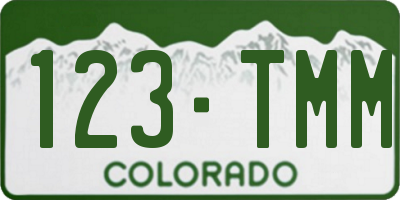 CO license plate 123TMM