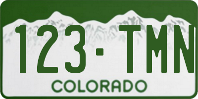 CO license plate 123TMN