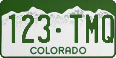 CO license plate 123TMQ