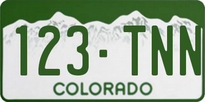 CO license plate 123TNN
