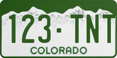 CO license plate 123TNT