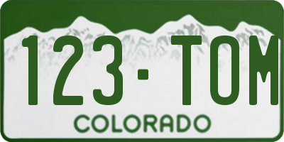 CO license plate 123TOM