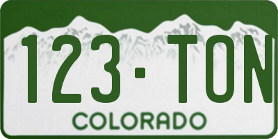 CO license plate 123TON