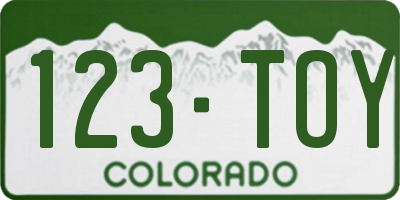 CO license plate 123TOY