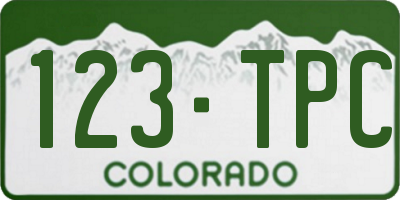 CO license plate 123TPC