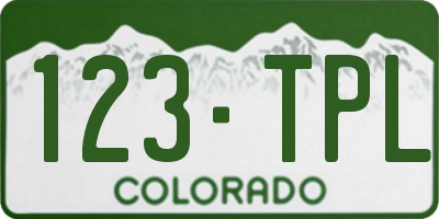 CO license plate 123TPL