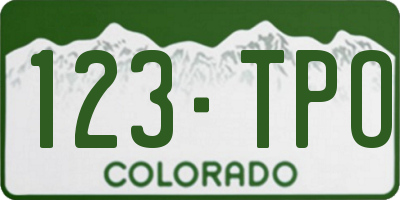 CO license plate 123TPO