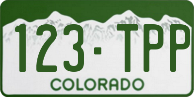CO license plate 123TPP