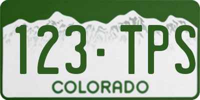 CO license plate 123TPS