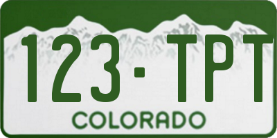 CO license plate 123TPT