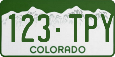 CO license plate 123TPY