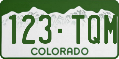 CO license plate 123TQM