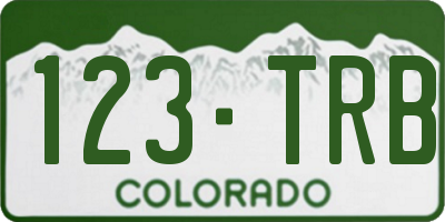 CO license plate 123TRB