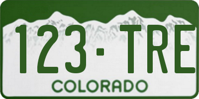 CO license plate 123TRE