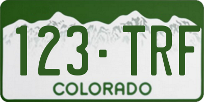 CO license plate 123TRF