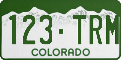 CO license plate 123TRM