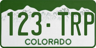 CO license plate 123TRP