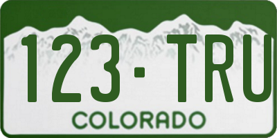 CO license plate 123TRU
