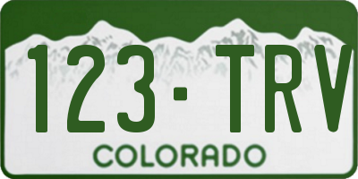 CO license plate 123TRV