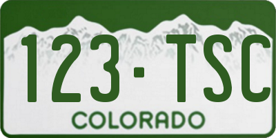CO license plate 123TSC