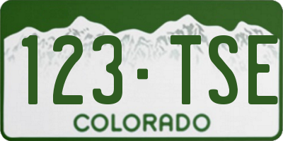 CO license plate 123TSE