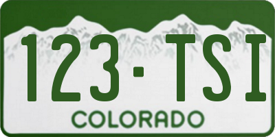 CO license plate 123TSI