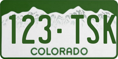 CO license plate 123TSK