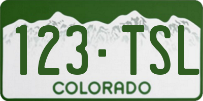 CO license plate 123TSL