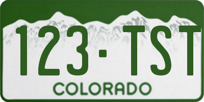 CO license plate 123TST