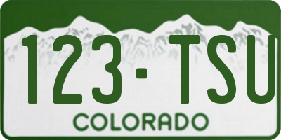 CO license plate 123TSU