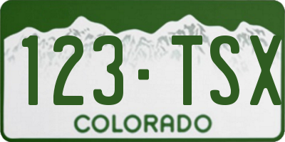 CO license plate 123TSX