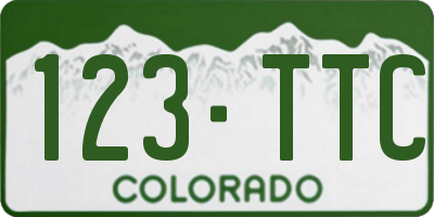 CO license plate 123TTC