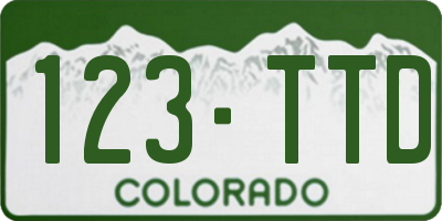 CO license plate 123TTD