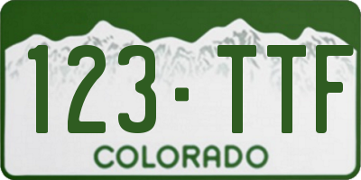 CO license plate 123TTF