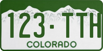 CO license plate 123TTH