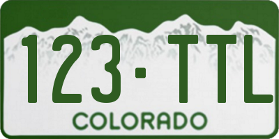 CO license plate 123TTL