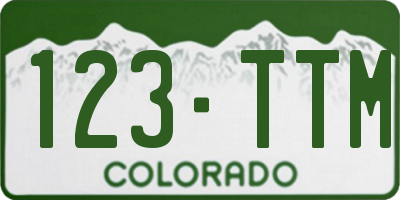 CO license plate 123TTM