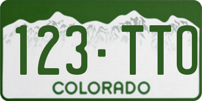 CO license plate 123TTO