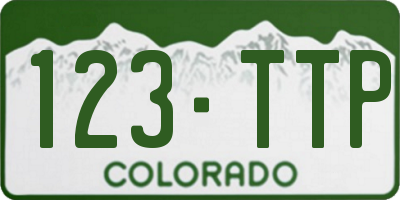 CO license plate 123TTP