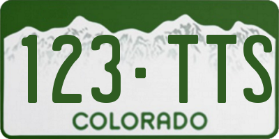 CO license plate 123TTS