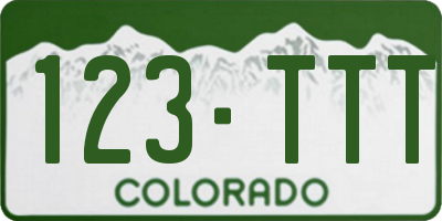CO license plate 123TTT
